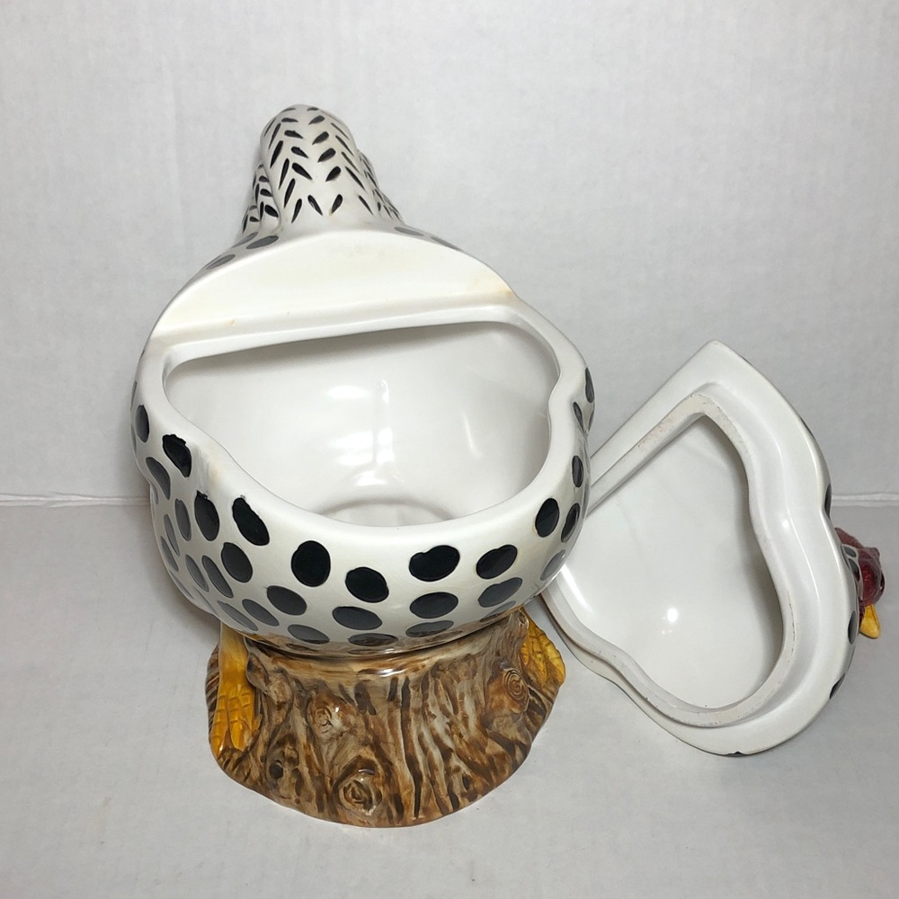 COOKIE JAR ROOSTER Spotted Ceramic Serveware by Sakura - Picture 9 of 11
